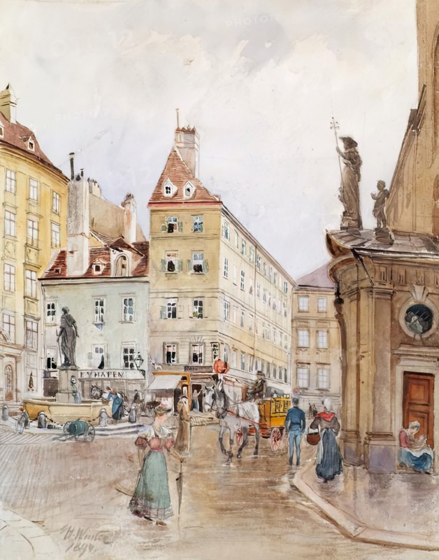Franziskanerplatz in Vienna, 1899. Creator: H. Winter.