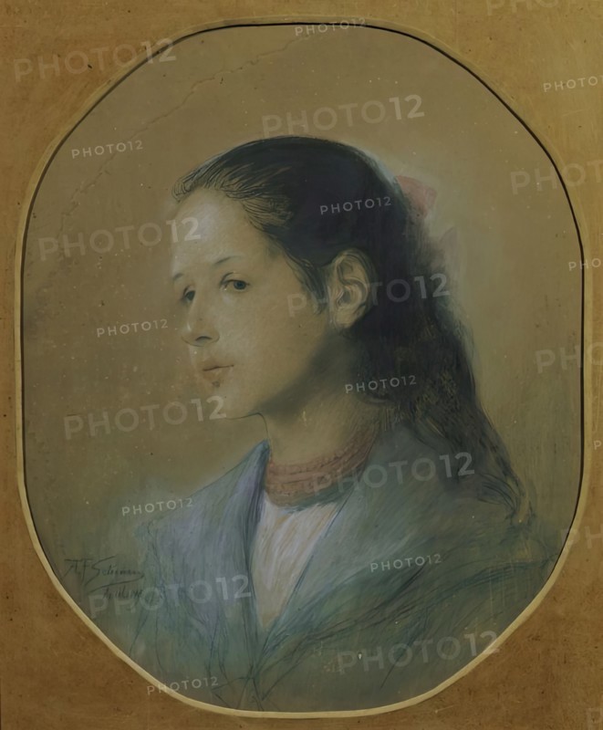 Lady with coral necklace, 1898. Creator: Adalbert Franz Seligmann.
