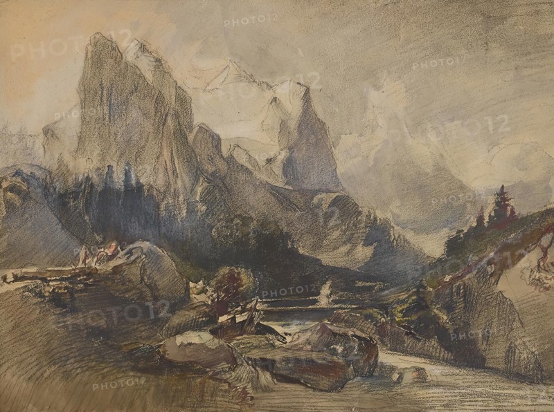 The Wetterhorn in the Bernese Oberland, undated. Creator: Alexandre Calame.