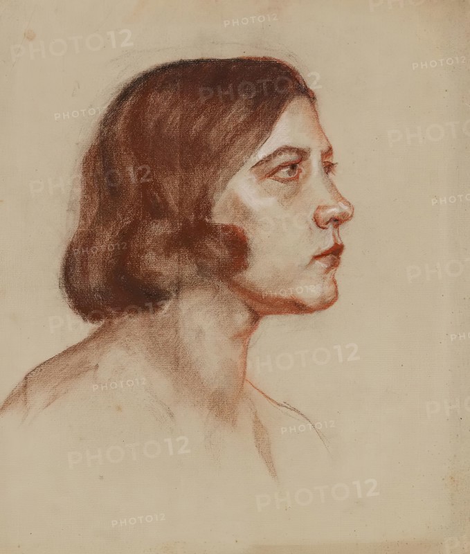 Portrait of a lady (recto), undated. (c1930s) Creator: Anny Dollschein.
