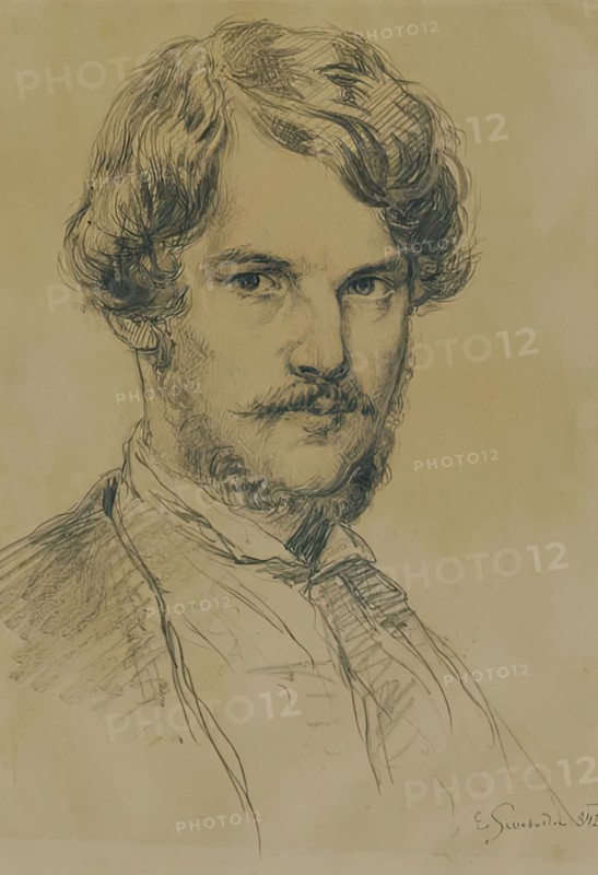 Self-portrait, 1842. Creator: Eduard Swoboda.