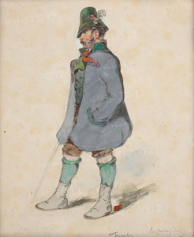 Farmer in Berchtesgadner costume, around 1840. Creator: Johann Friedrich Treml.