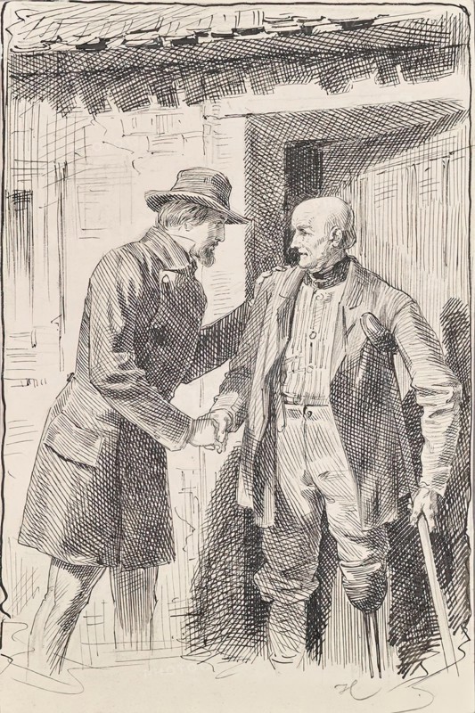 Two men, one of them an amputee, around 1875. Creator: Joseph Eugen Horwarter.