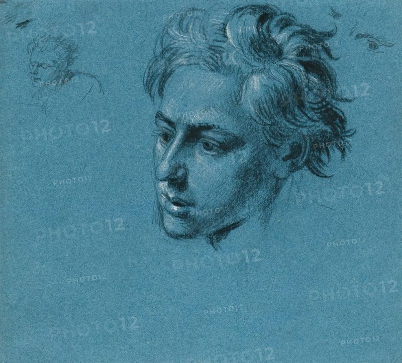 Head study for the “Scene from the Tyrolean Struggle for Freedom”, around 1840. Creator: Johann Peter Krafft.