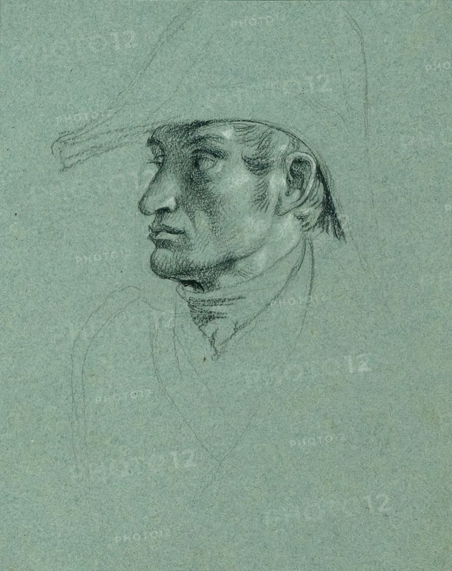 Head study for "Return of Emperor Franz from Pressburg", before 1828. Creator: Johann Peter Krafft.