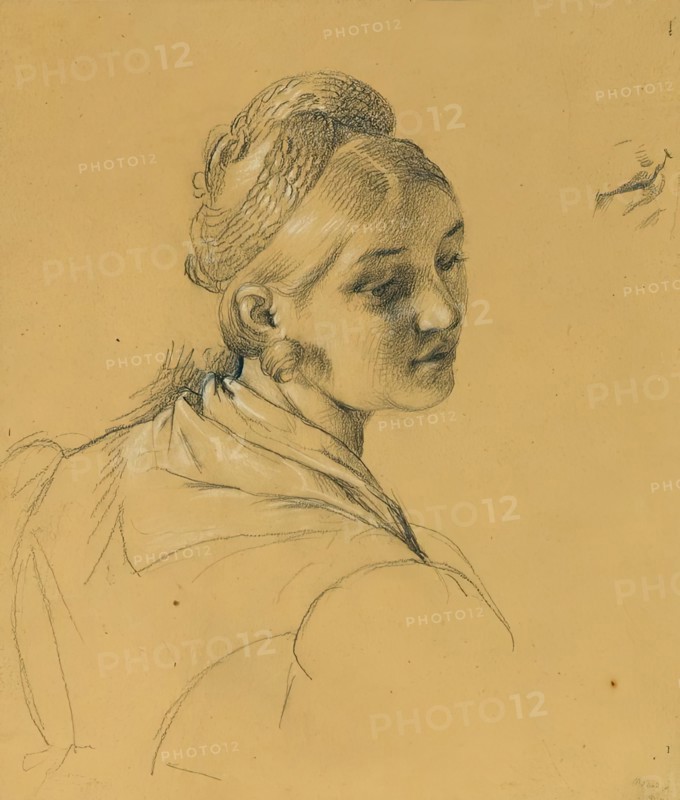 Female study on the “Entry after the Peace of Paris”, before 1828. Creator: Johann Peter Krafft.