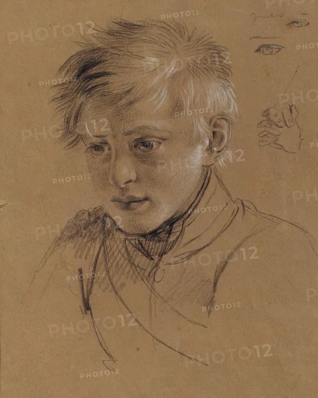 Portrait study for "Archduke Karl with his staff in the Battle of Aspern", before 1817. Creator: Johann Peter Krafft.