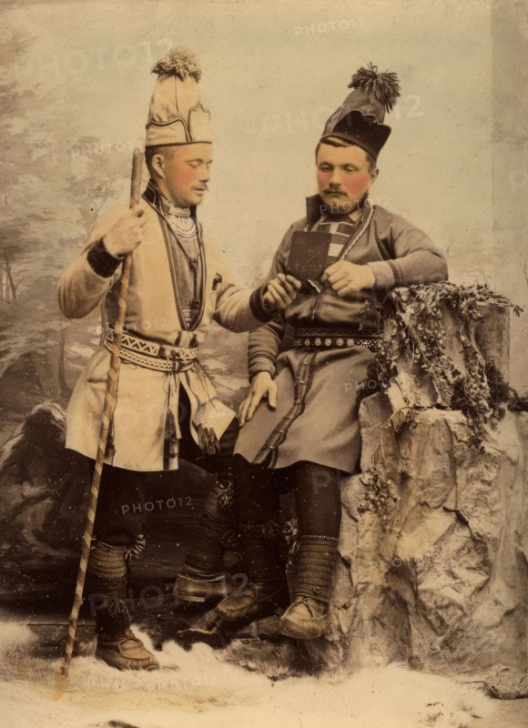 Two Sami men, 1890-1900.  Creator: Helene Edlund.