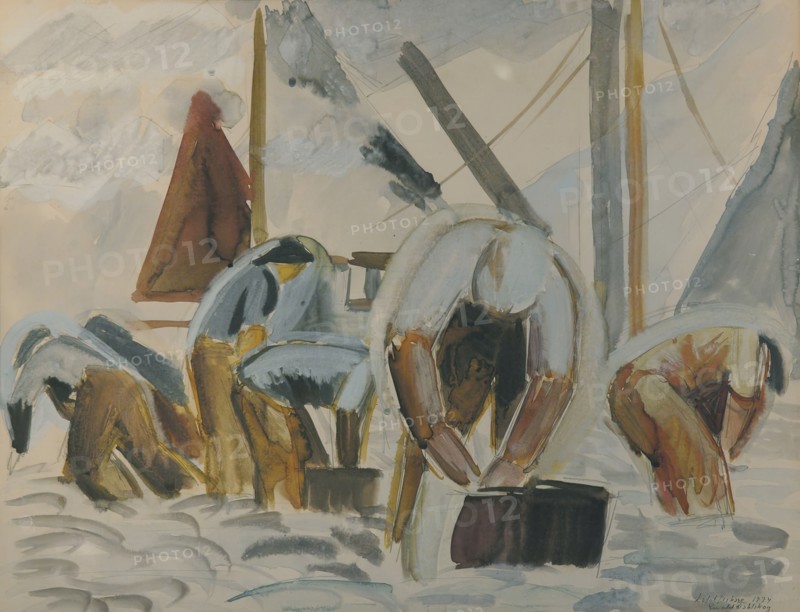 Lofoten fishermen, 1934. Creator: Ewald Dahlskog.