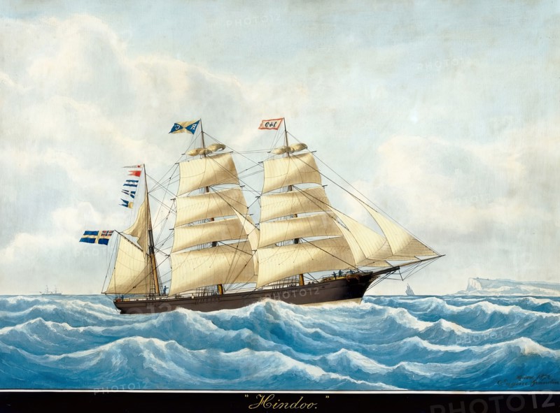 The barque Hindoo, le Havre, 1872. Creator: Eugene Grandin.