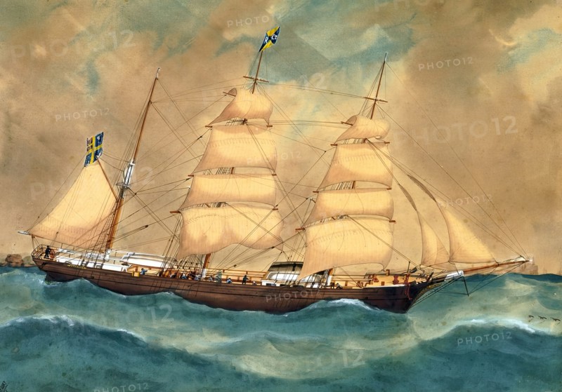 The barque Levant, 1875. Creator: George Frederick Gregory.