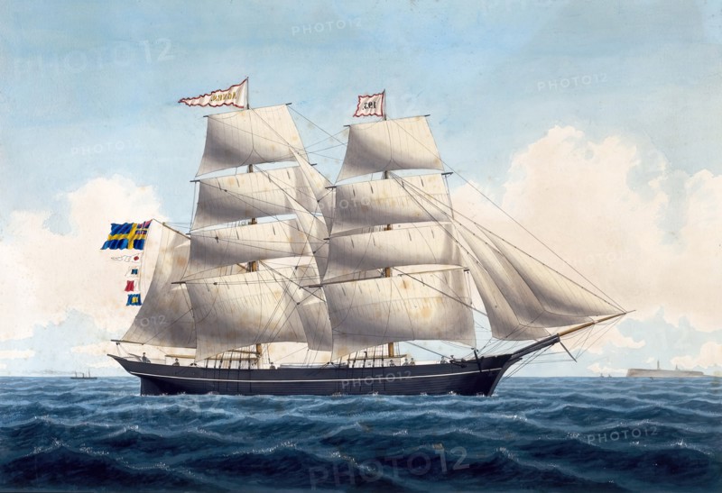Brig Agnes of Gavle, 1871. Creator: Mathias Truelsen.