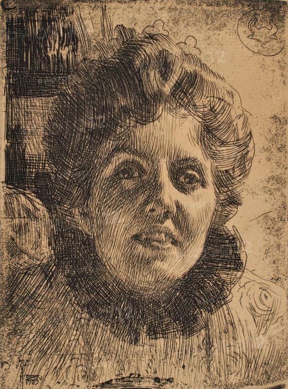 Aurore Oxenstierna-Klintberg, 1909. Creator: Anders Leonard Zorn.