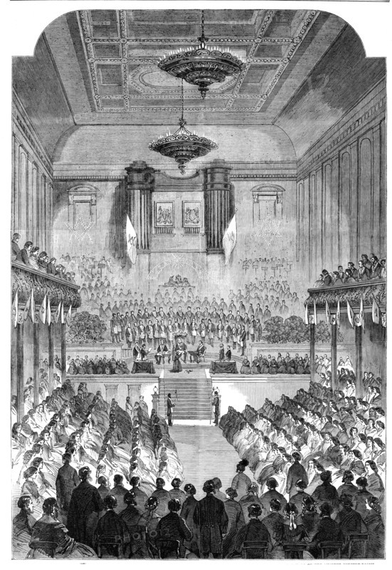 The Duke of Leinster presenting prizes to the children of the Masonic Female Orphan..., 1862. Creator: Unknown.