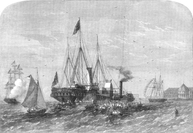 The Arrival of His Royal Highness the Prince of Wales at Alexandria, Egypt, 1862. Creator: Smyth.