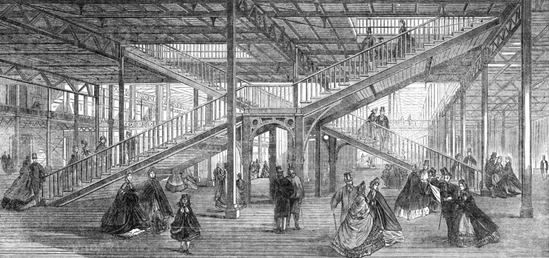Progress of the International Exhibition Building: the stairs, 1862. Creator: Unknown.