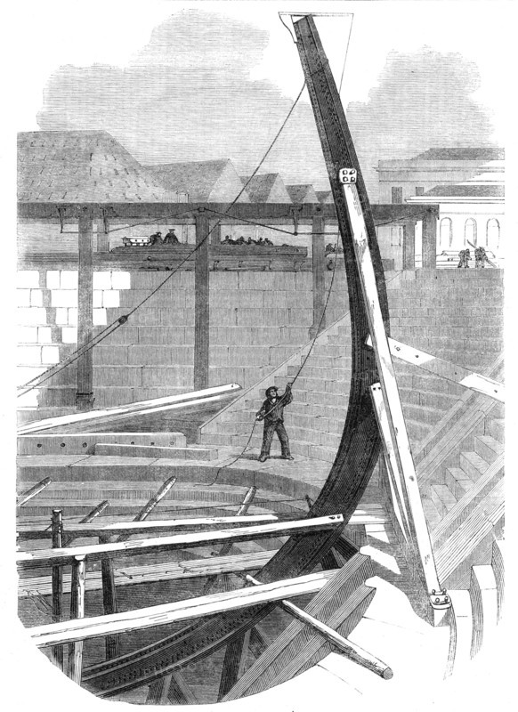 The new iron-clad fleet: stem of Her Majesty's steam-frigate Achilles, 50 guns, 1862. Creator: Unknown.