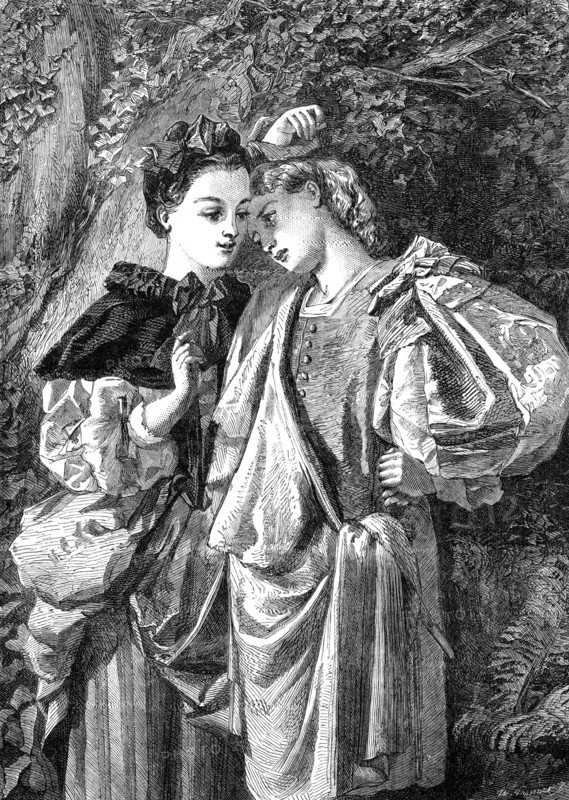 Rosalind and Celia ("As You Like It", by Miss Edwards in the Exhibition of the Society..., 1862. Creator: W Thomas.
