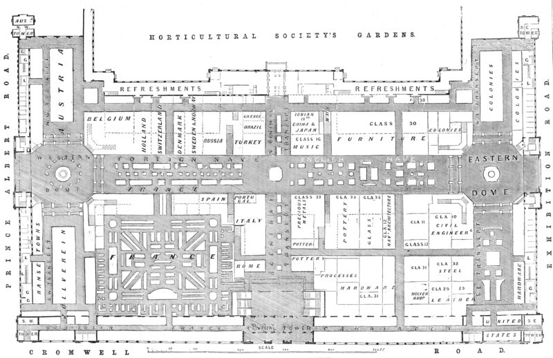 Ground plan of the International Exhibition Building, 1862. Creator: John Dower.
