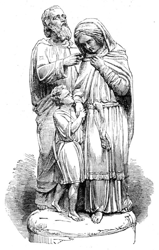 The International Exhibition: "The Departure of Hagar and Ishmael", modelled by Forsyth, 1862. Creator: Unknown.