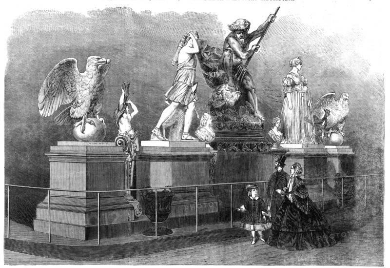 Iron figure castings by M. Ducel, of Paris, in the International Exhibition, 1862. Creator: Unknown.