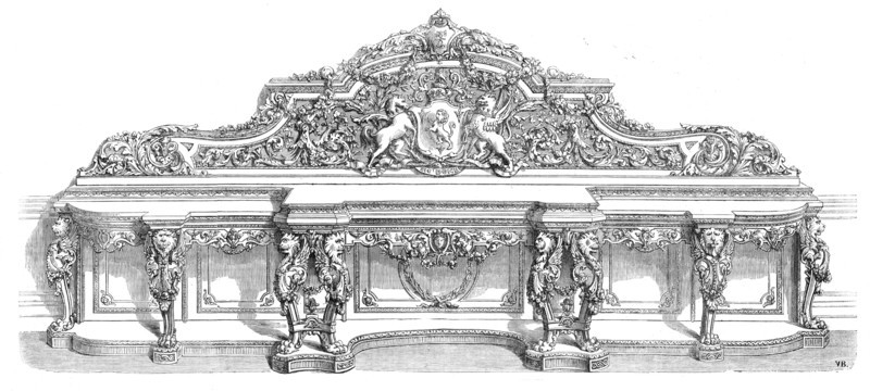 Drawing-room sideboard, by Morant, Boyd, and Morant, in the International Exhibition, 1862. Creator: Unknown.