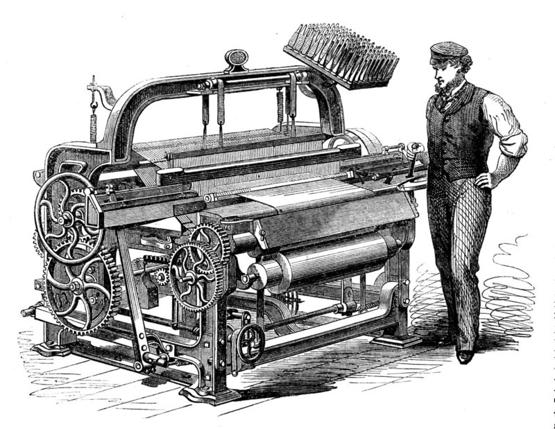 The International Exhibition: Messrs. Harrison and Son's power-loom for weaving flax, 1862. Creator: Unknown.