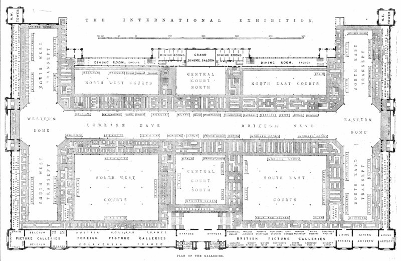 The International Exhibition: plan of the galleries, 1862. Creator: Unknown.