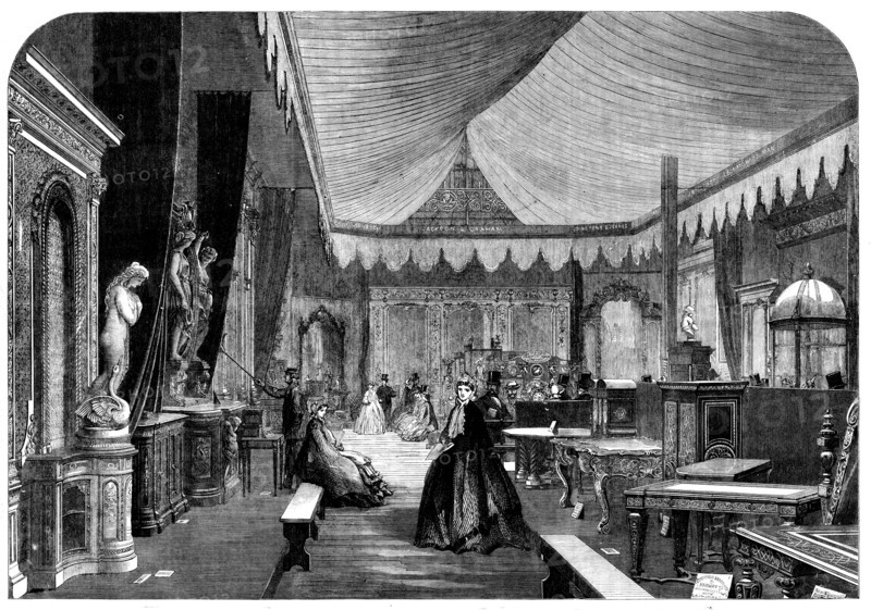 The International Exhibition: the Furniture Court..., 1862. Creator: Unknown.