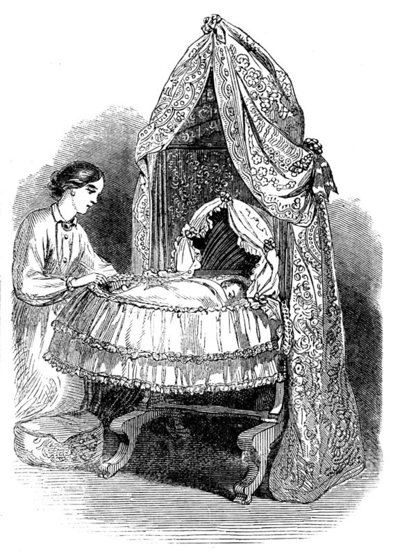 The International Exhibition: new swing-cradle by Norman, 1862. Creator: Unknown.