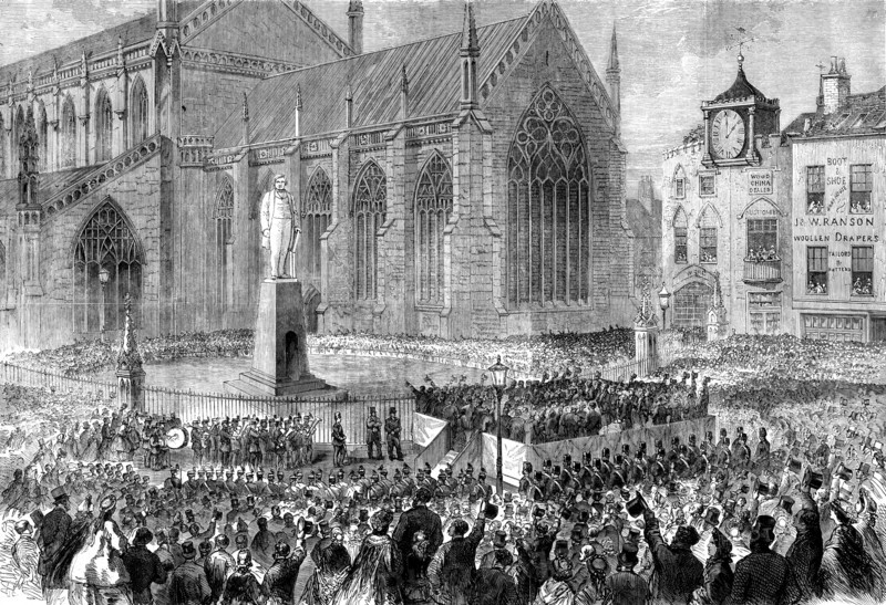 Inauguration of the memorial statue to Mr. Herbert Ingram, M.P.,…Boston, 1862. Creator: Unknown.