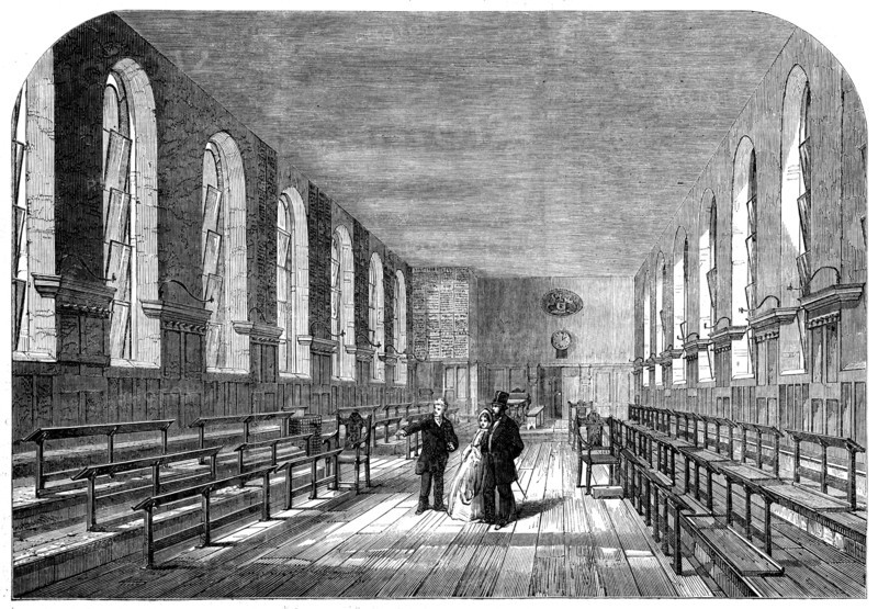 The upper schoolroom of Merchant Taylors' School, 1862. Creator: Unknown.