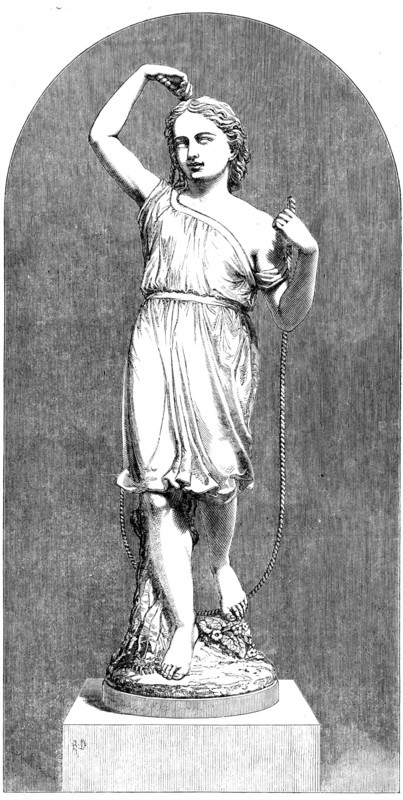 The International Exhibition: Thorneycroft's "Skipping Girl", statuette...by Minton and Co., 1862. Creator: Unknown.