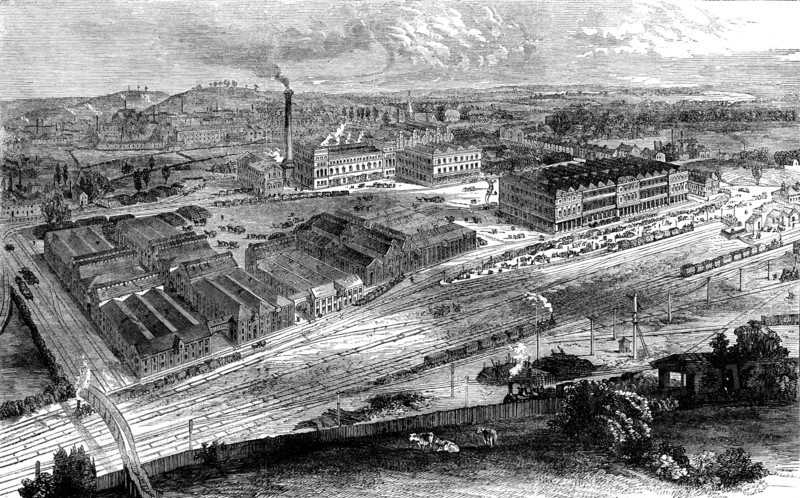 Messrs. Allsopp and Sons' pale-ale brewery at Burton-on-Trent, 1862. Creator: Unknown.