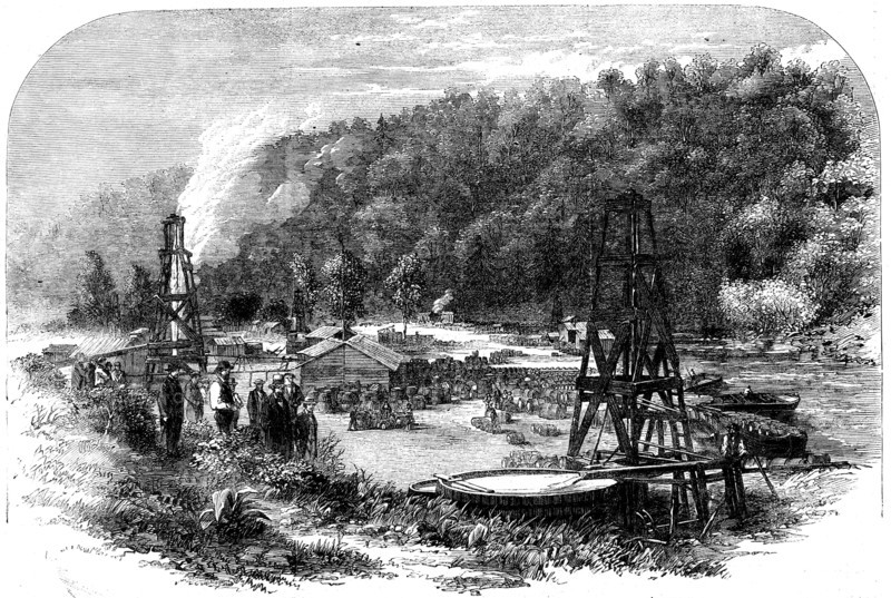 Oil-springs at Tarr Farm, Oil Creek, Venango County, Pennsylvania, 1862. Creator: Unknown.