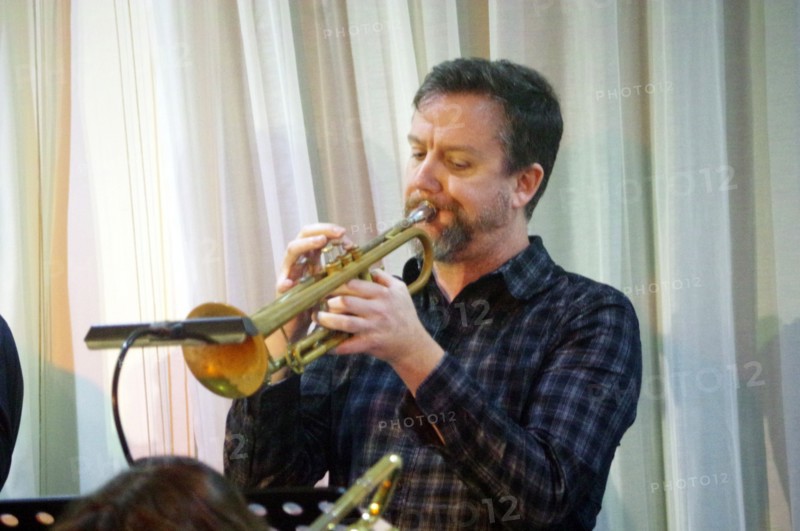 Robbie Robson, Stan Sulzmann’s Neon Orchestra, Watermill Jazz Club, Dorking, Surrey, Nov 2023. Creator: Brian O'Connor.