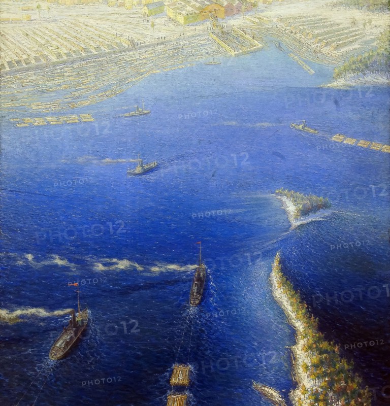 Timber rafting. Creator: Tsvetkov, Boris Ivanovich (1895-1953).