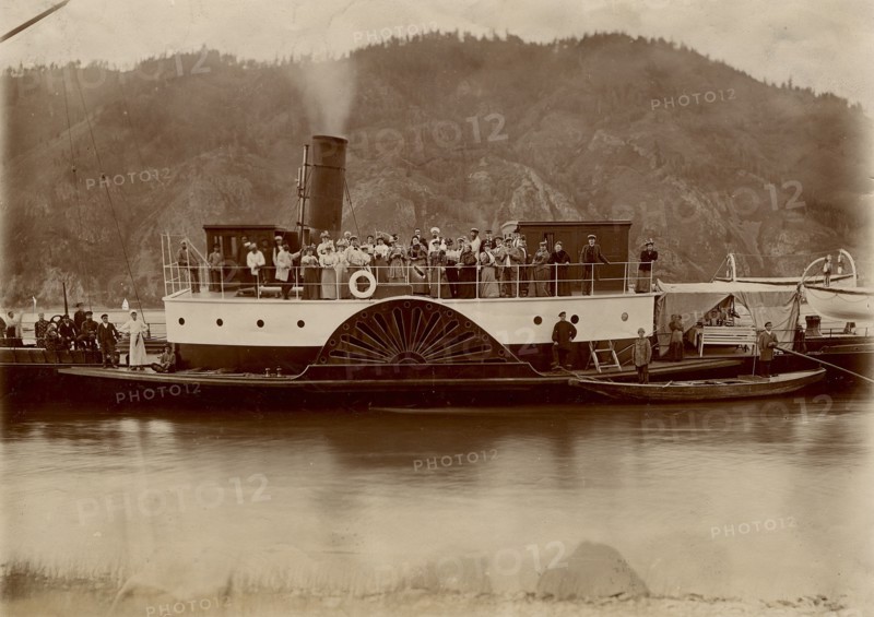 Walking on the steamer "Lieutenant Malygin" G.N. Fedotova and members of her group...,1897. Creator: Unknown.