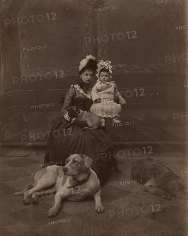 Paired portrait of a young woman and child, 1890. Creator: Unknown.