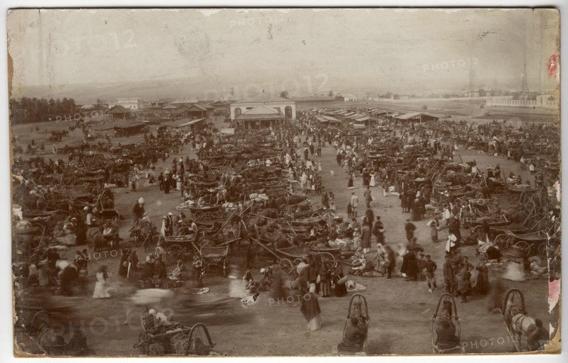 New Bazaar Square at the height of trade, 1865. Creator: Unknown.