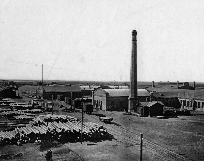 West-Siberian Railroad. Main Workshop of the Omsk Station. General View, 1892-1896 Creator: Unknown.
