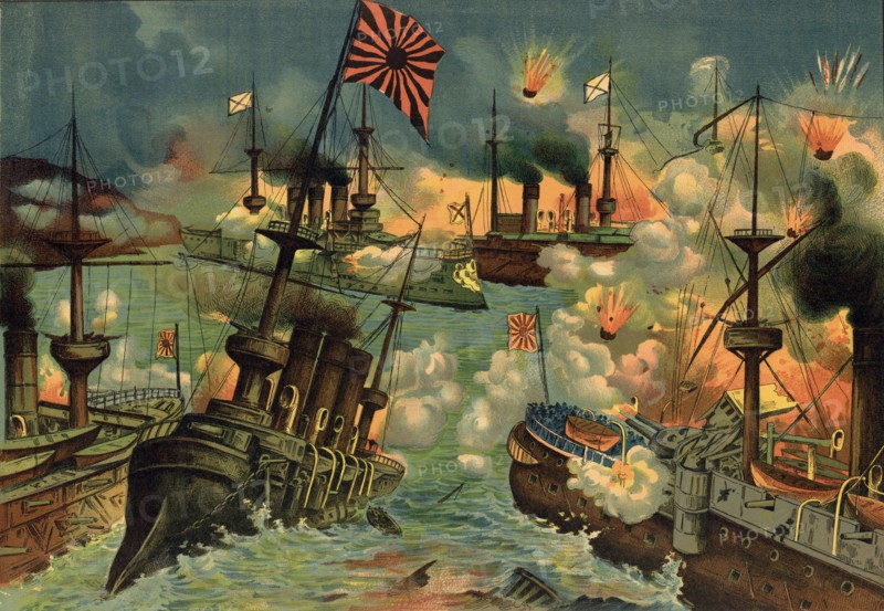Unparalled Battle of the "Variag" and the "Koreets" at Chemul'po, 1904. Creator: Unknown.