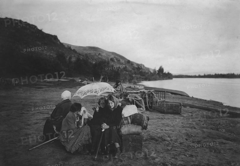 Waiting for the ship at the Bateni pier, 1900. Creator: Unknown.