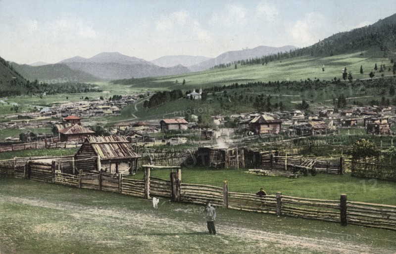General View of the Village of Cherga, 1911-1913. Creator: Sergei Ivanovich Borisov.