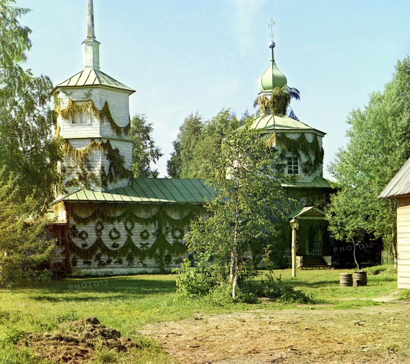 Holy Trinity Church; the oldest in the territory, in the village Peremerki near Tver, 1910. Creator: Sergey Mikhaylovich Prokudin-Gorsky.