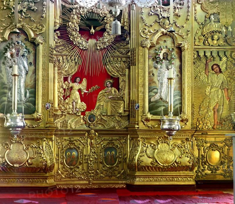 Iconostasis of the Church of Saint Nicholas the Wonder Worker, Rostov Velikii, 1911. Creator: Sergey Mikhaylovich Prokudin-Gorsky.