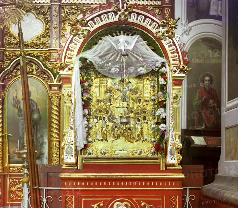 Miraculous icon brought by Saint Dalmat, Dalmatovo, 1912. Creator: Sergey Mikhaylovich Prokudin-Gorsky.