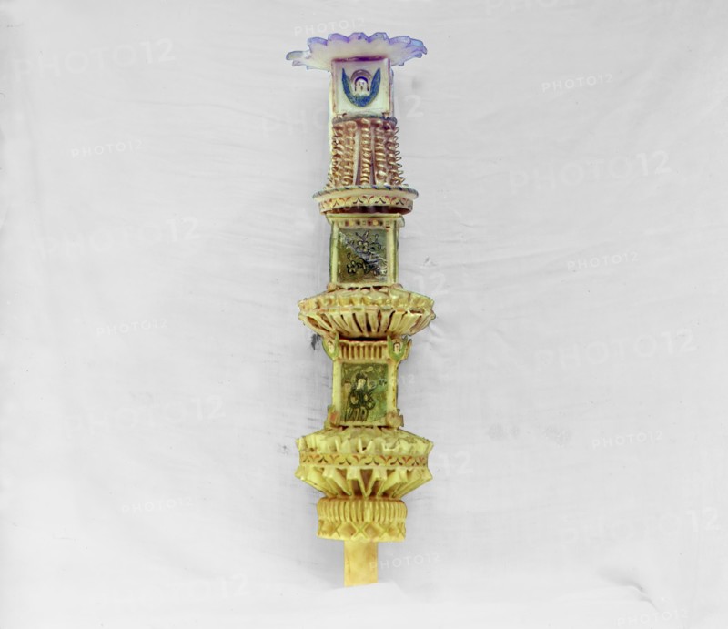 Candle - in the vestry of Ipatievsky Monastery, Kostroma, 1911. Creator: Sergey Mikhaylovich Prokudin-Gorsky.