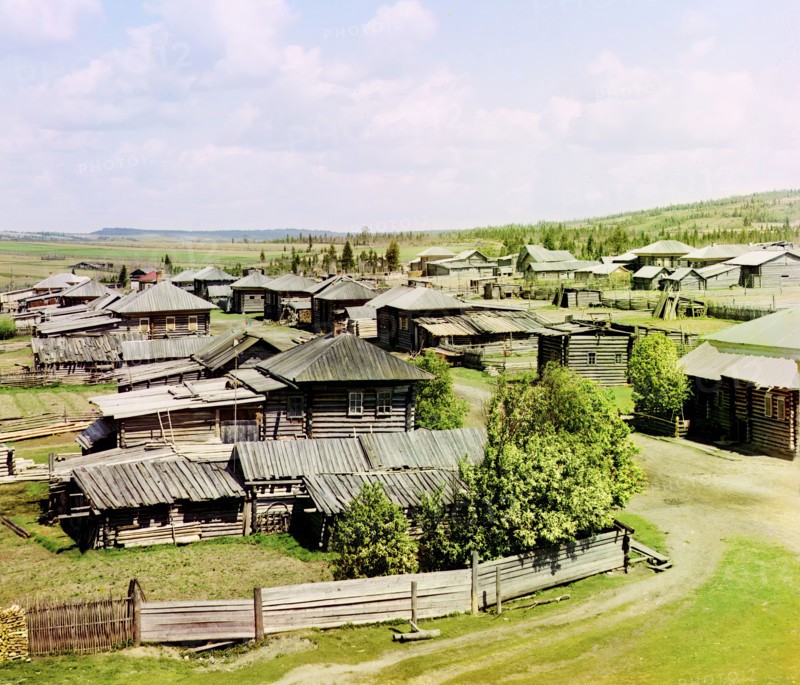 Northern part of the village of Nyrob, 1910. Creator: Sergey Mikhaylovich Prokudin-Gorsky.