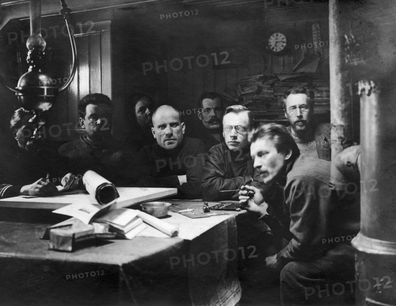 In the Mess-Room of the Ship "Saint Martyr Foka", 1913. Creator: Unknown.